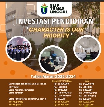 biaya masuk SMP di bandung tunas unggul bandung