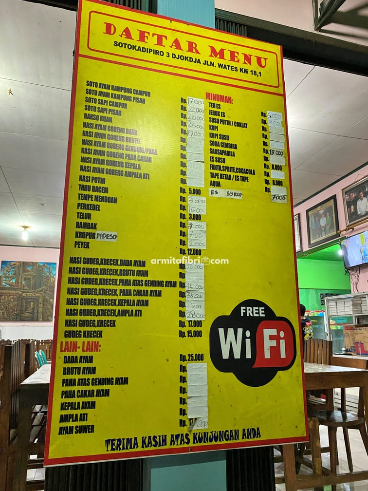 menu soto kadipiro