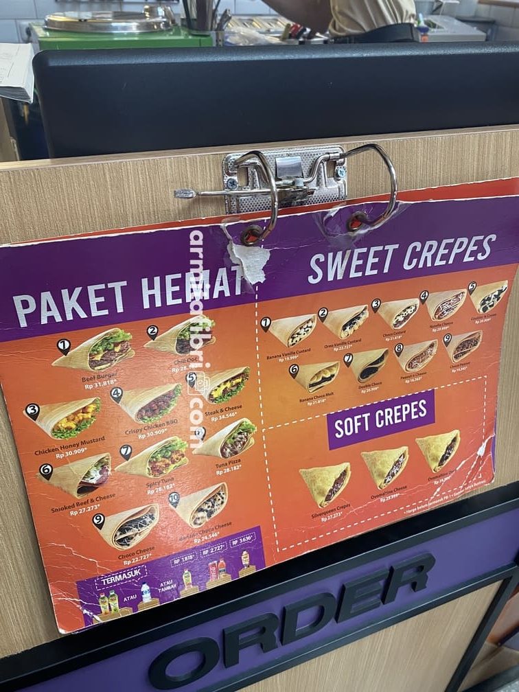 menu d'crepes paling enak